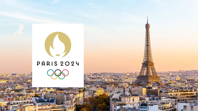Paris skyline representing technology innovation at the 2024 Olympics